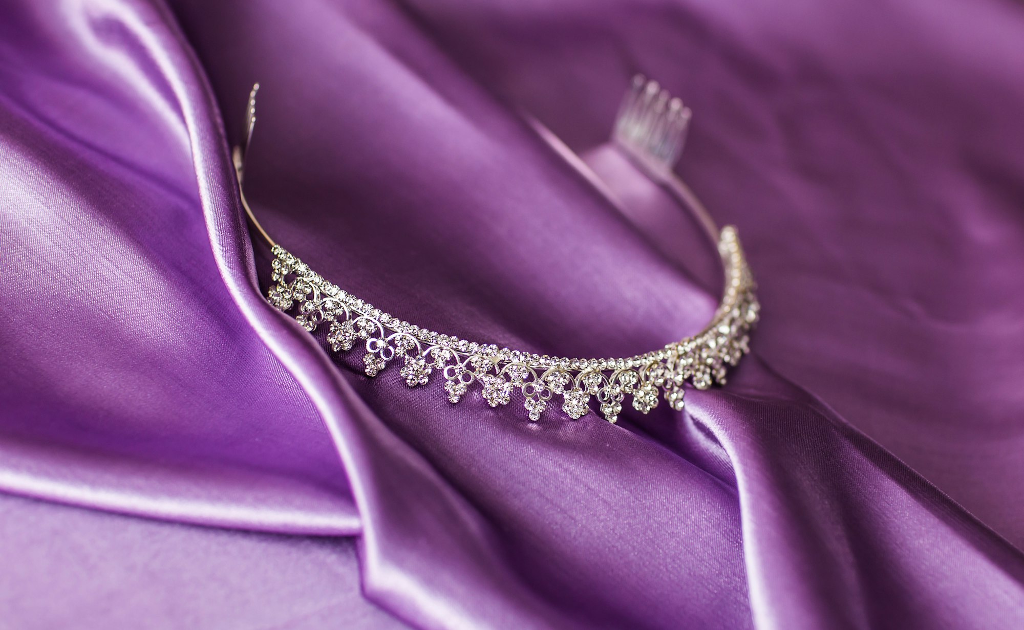 Close-up silver diadem