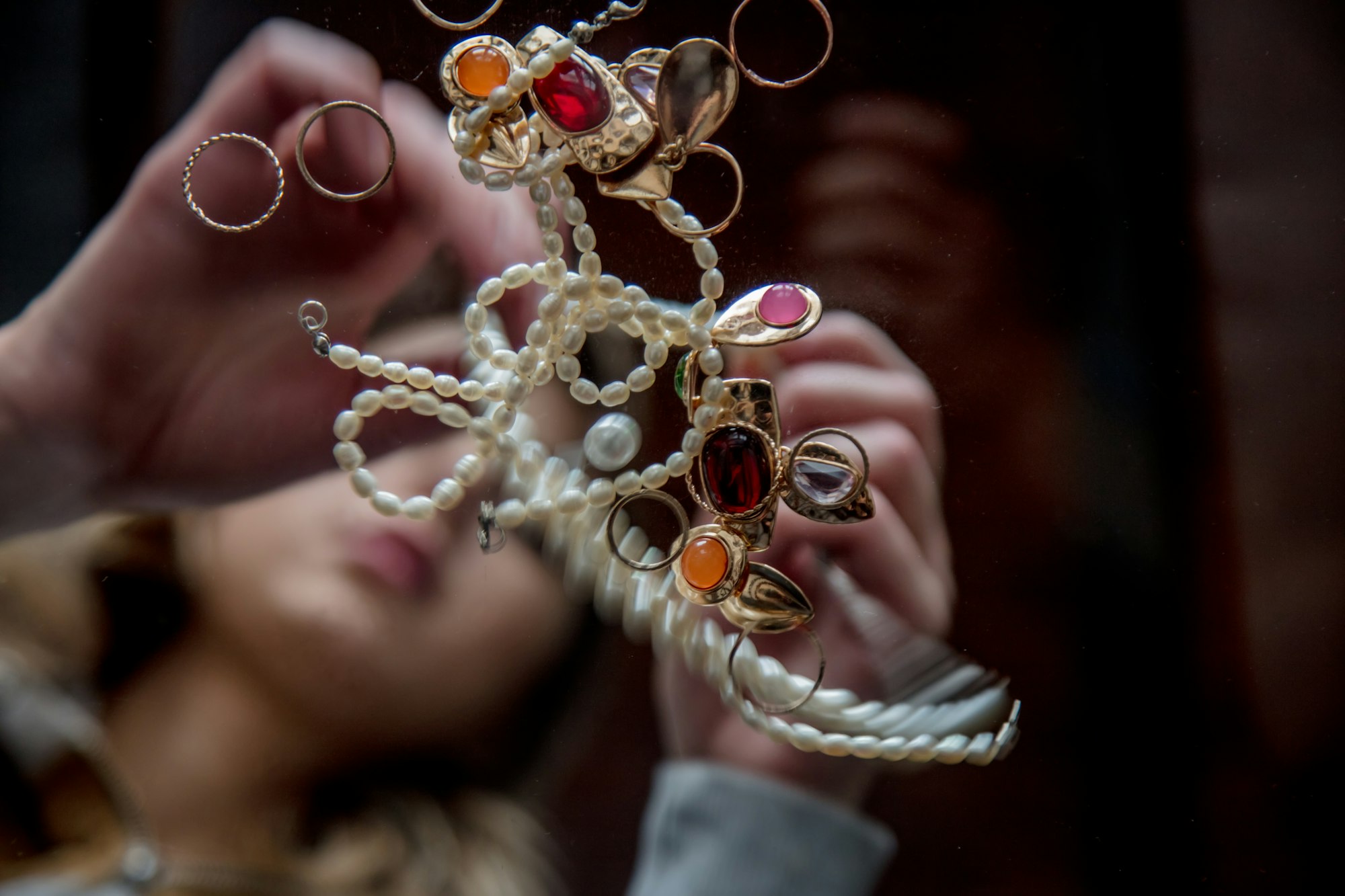 Young woman with jewelry and bijouterie